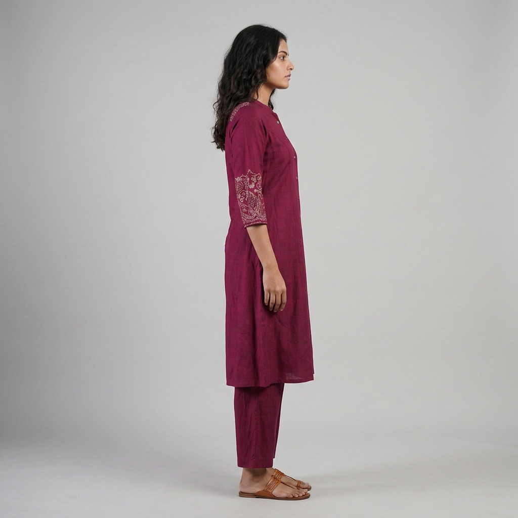 Embroidered Kurta with Pant Set