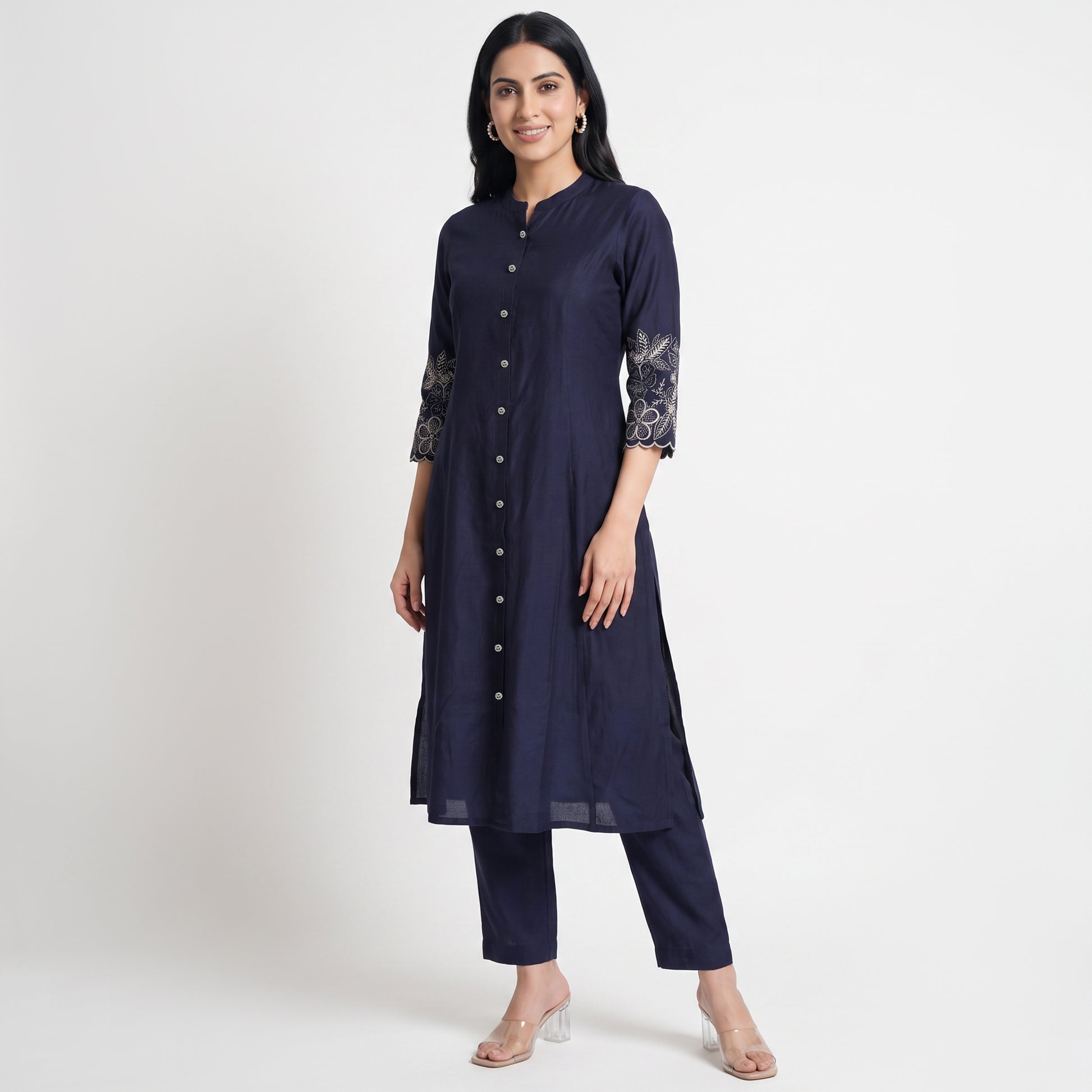 Embroidered Kurta with Pant Set