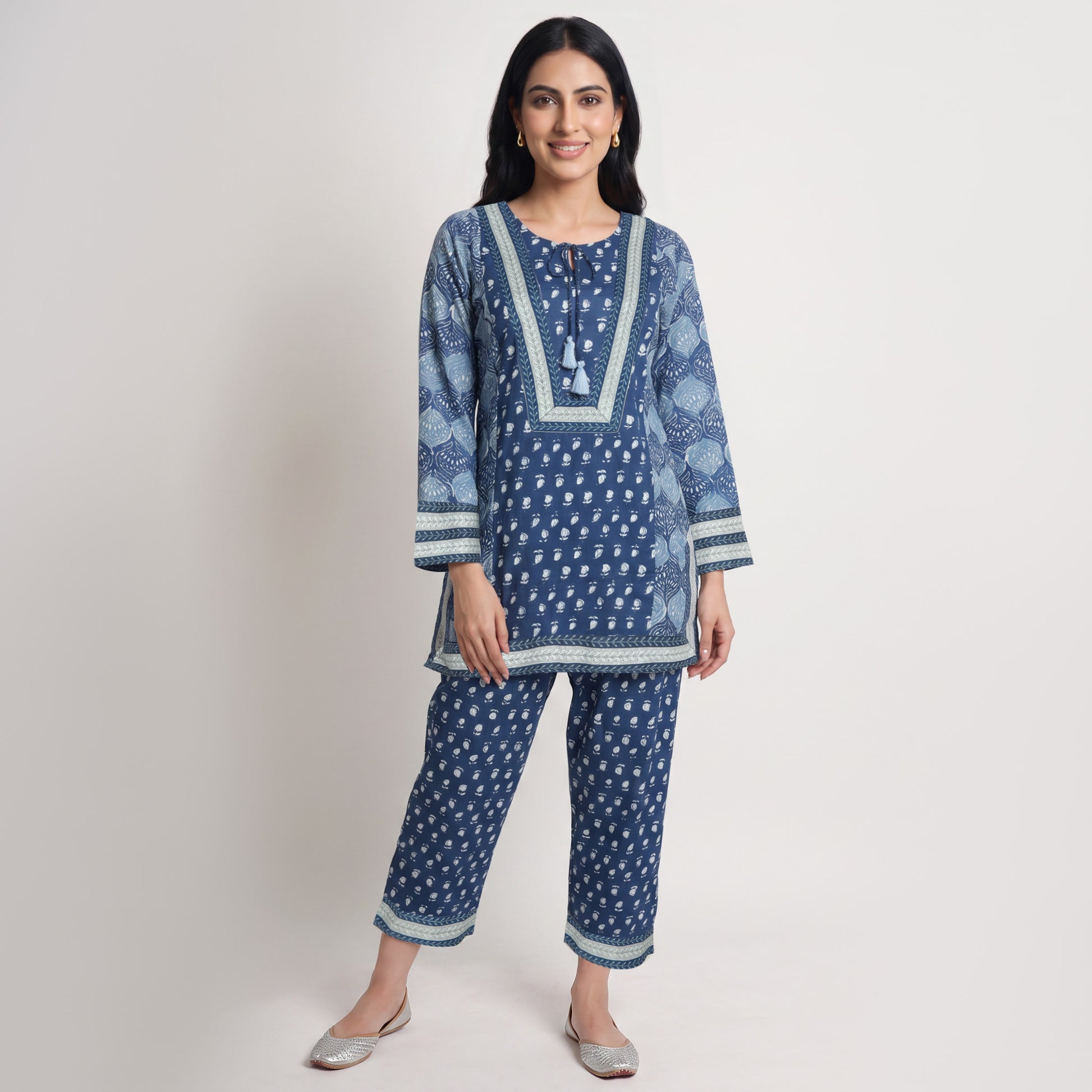 Cotton Printed Kurta with Pant Set