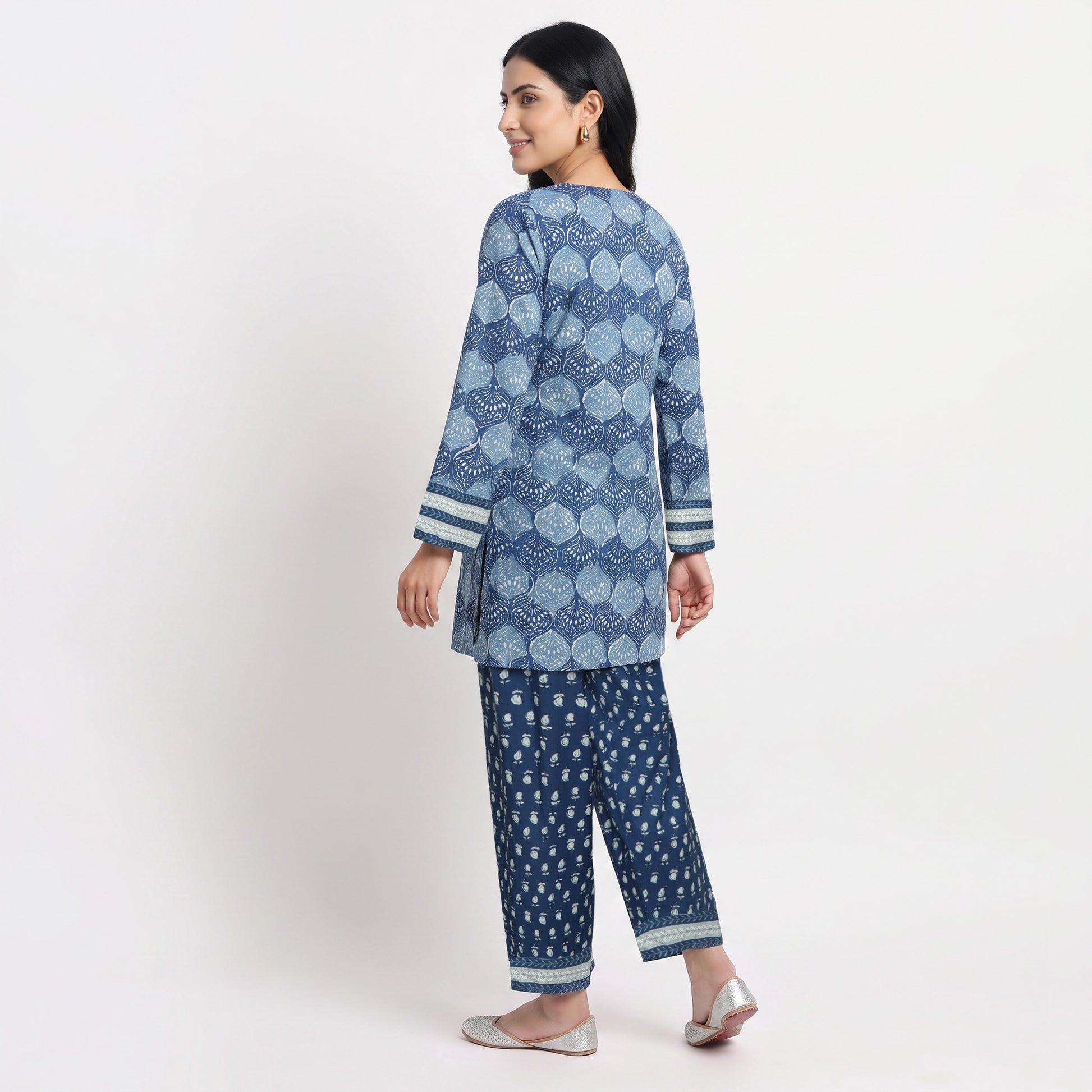 Cotton Printed Kurta with Pant Set