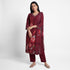 Printed V-Neck Kurta with Pant and Dupatta Set