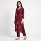 Printed V-Neck Kurta with Pant and Dupatta Set