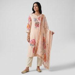 Printed 3 Pc Kurta, Pant, Dupatta Set