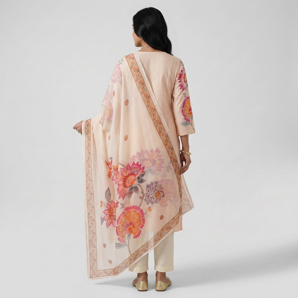 Printed 3 Pc Kurta, Pant, Dupatta Set