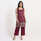 Embellished Straight Kurta with Palazzo and Dupatta Set