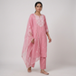 Cotton Embroidered Kurta with Pant and Dupatta Set