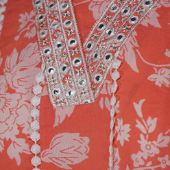 Printed V-Neck Kurta with Pant and Dupatta Set