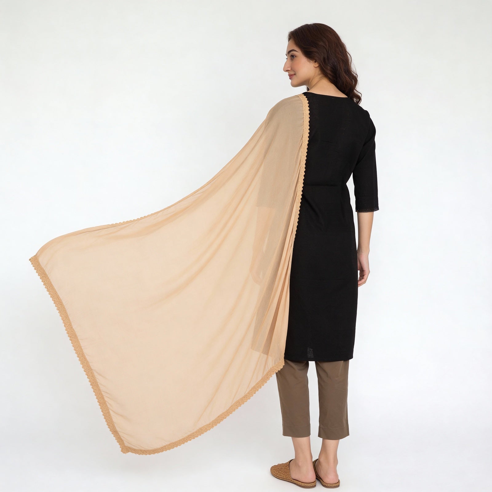 4 Side Lace Chiffon Dupatta