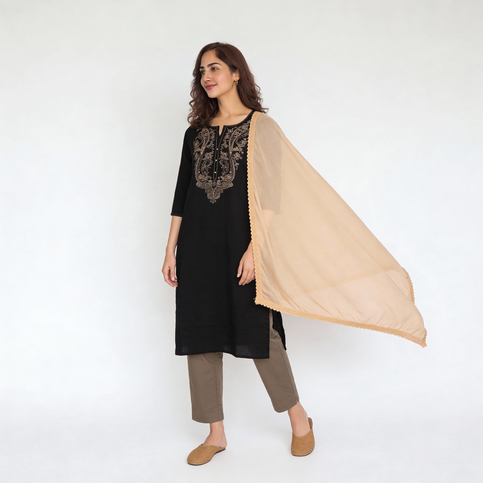 4 Side Lace Chiffon Dupatta