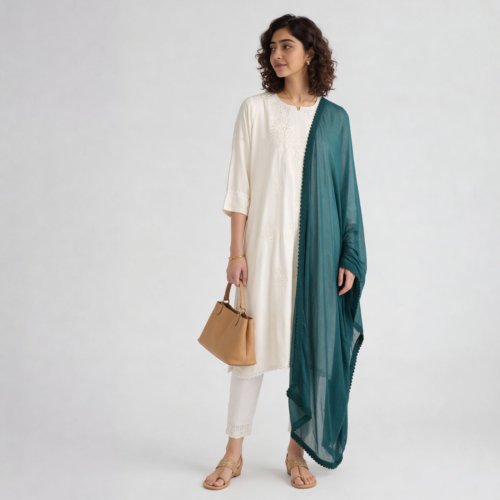 4 Side Lace Chiffon Dupatta