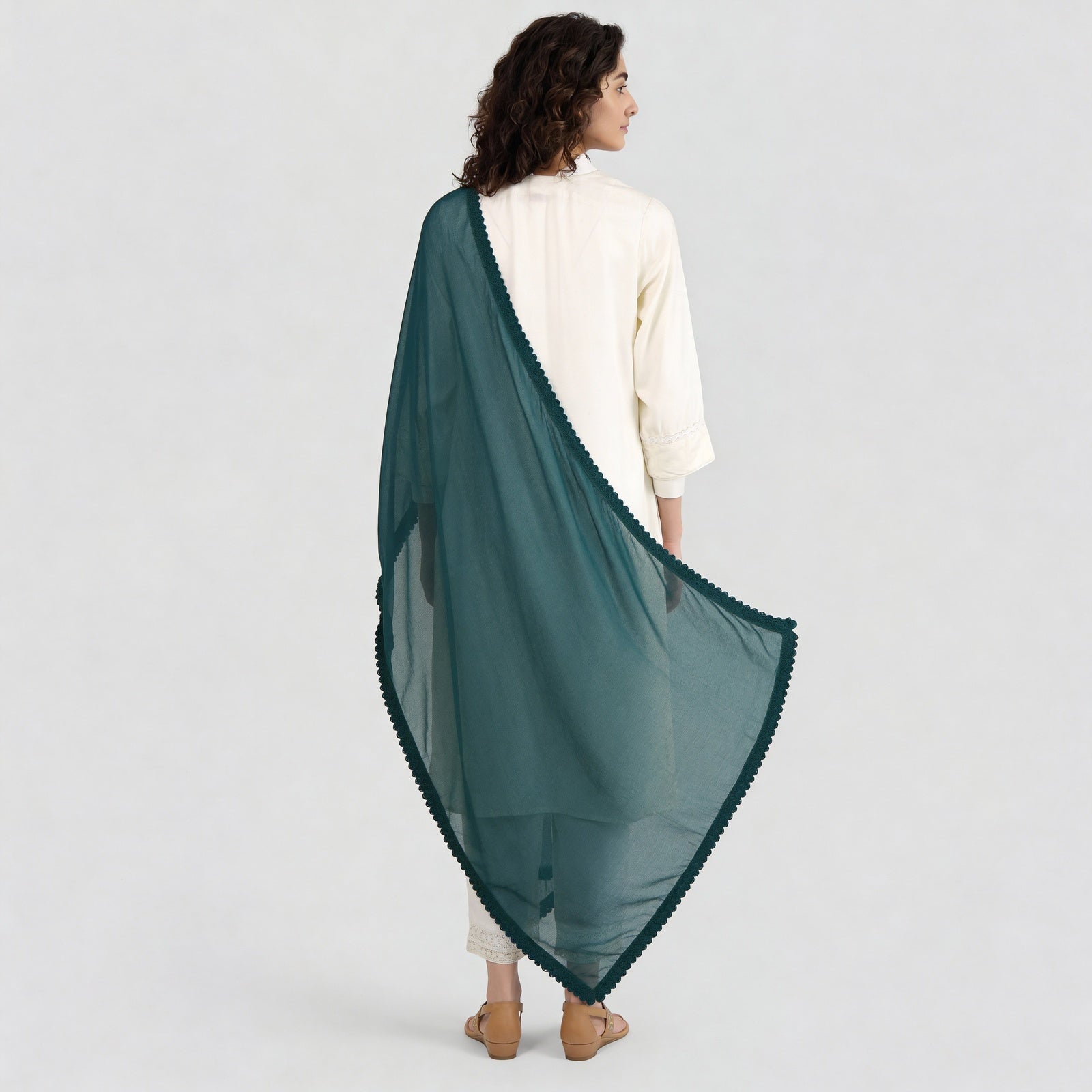 4 Side Lace Chiffon Dupatta