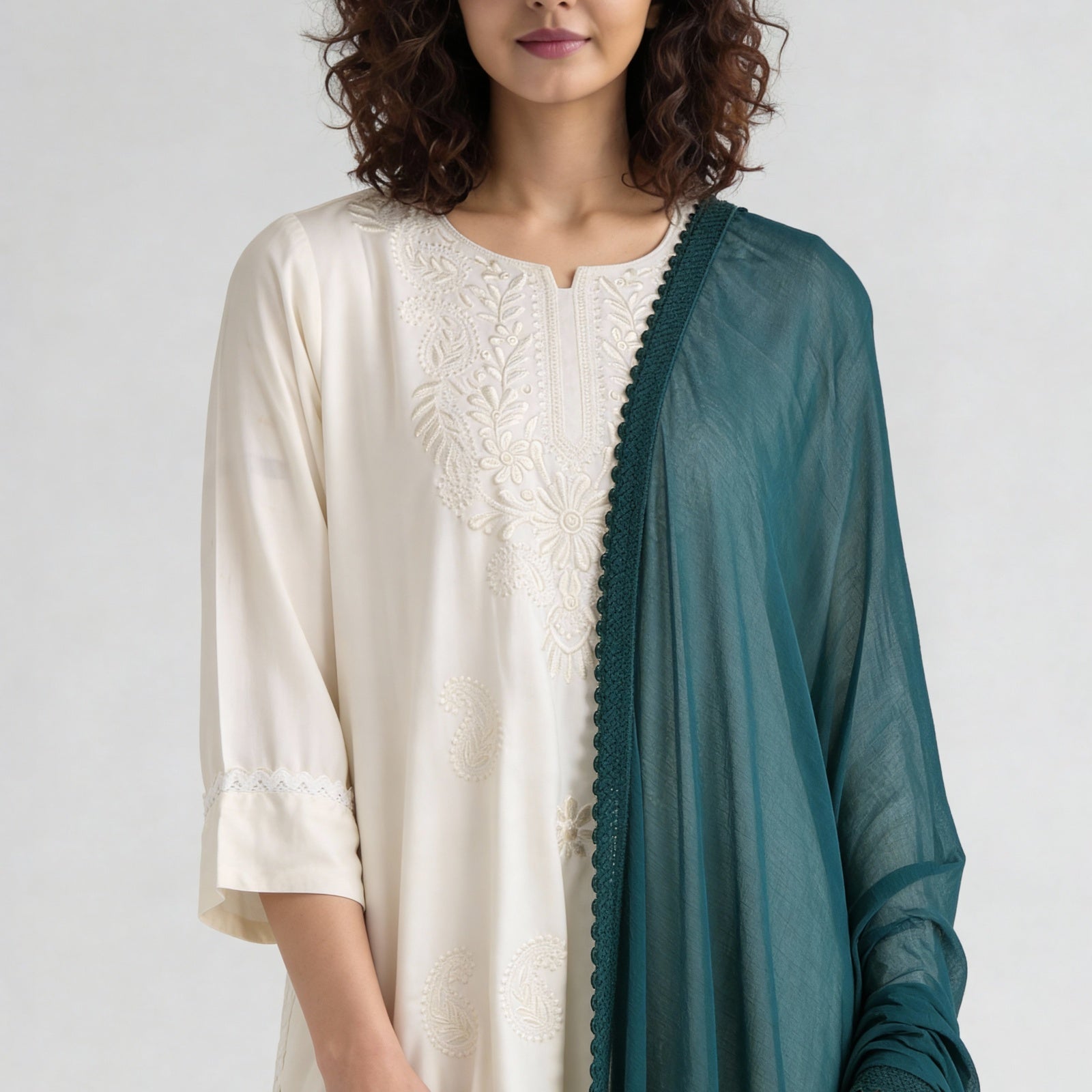 4 Side Lace Chiffon Dupatta
