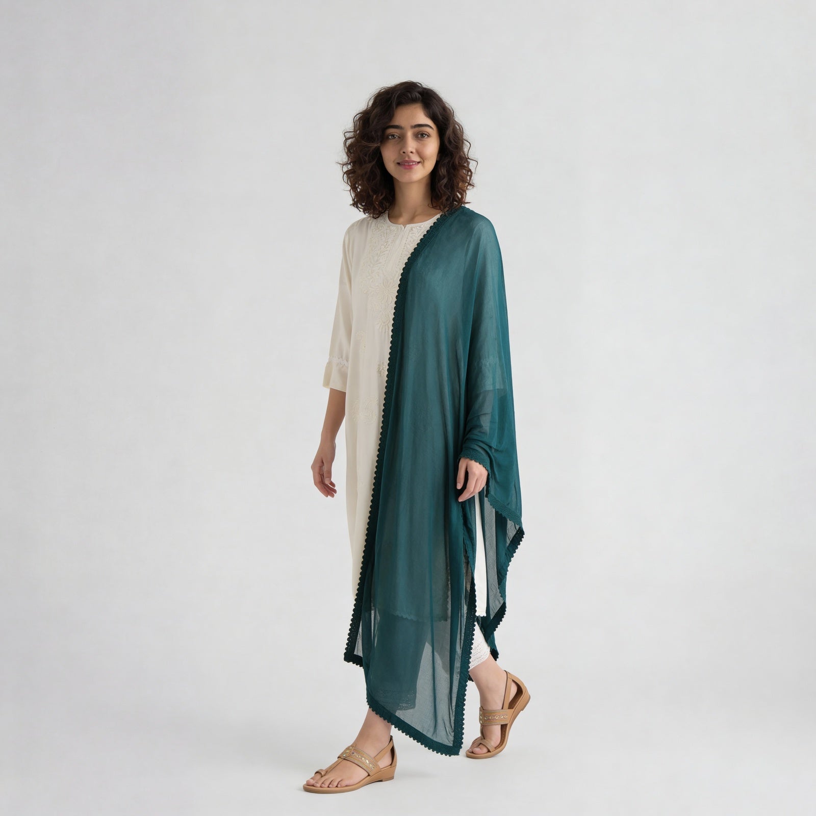 4 Side Lace Chiffon Dupatta