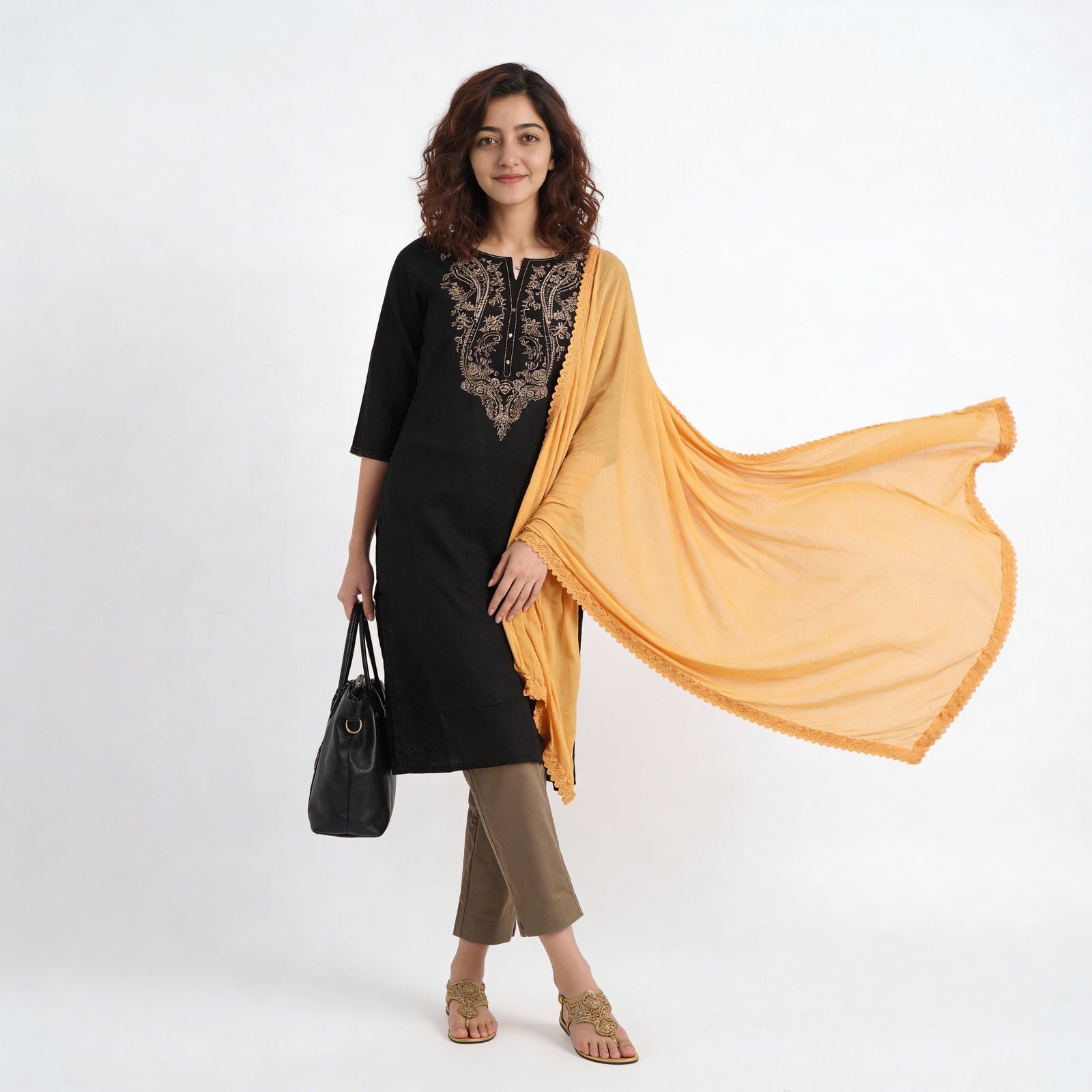 4 Side Lace Chiffon Dupatta