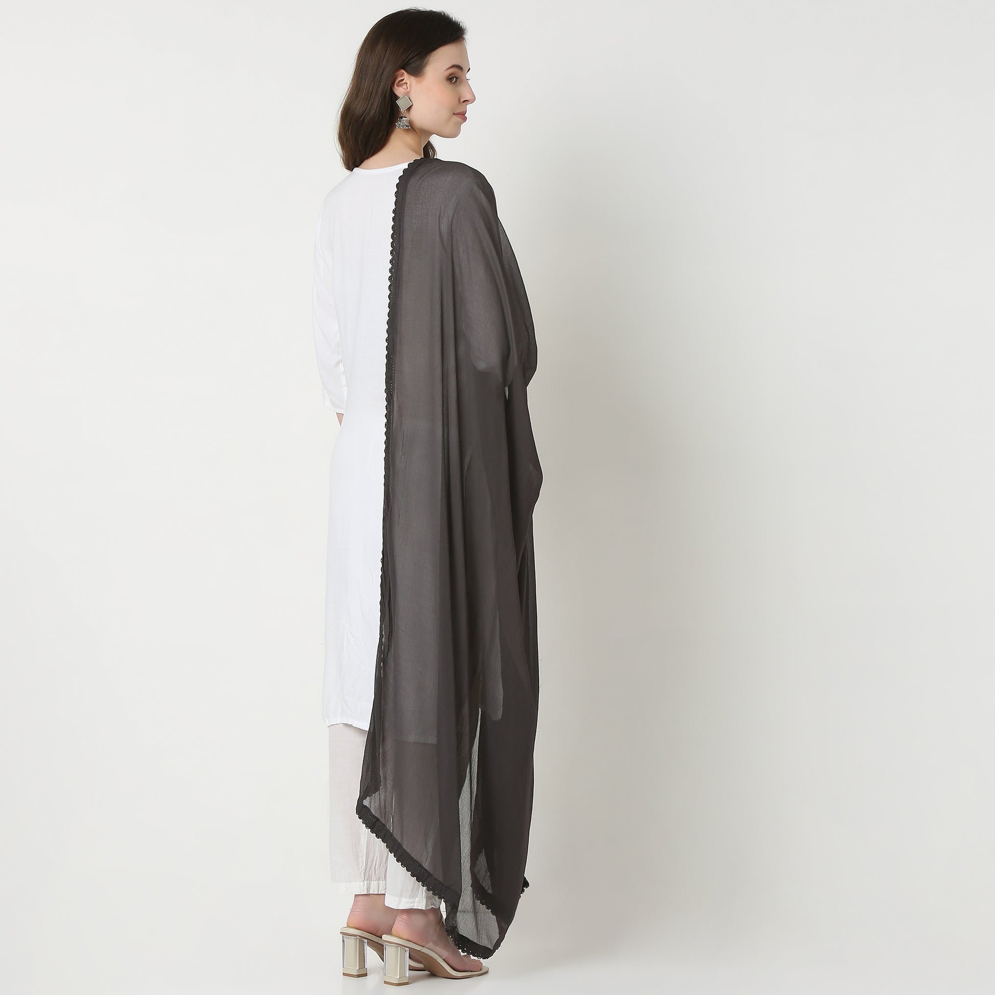 4 Side Lace Chiffon Dupatta