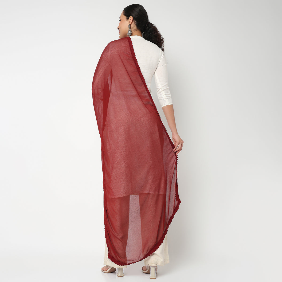 4 Side Lace Chiffon Dupatta