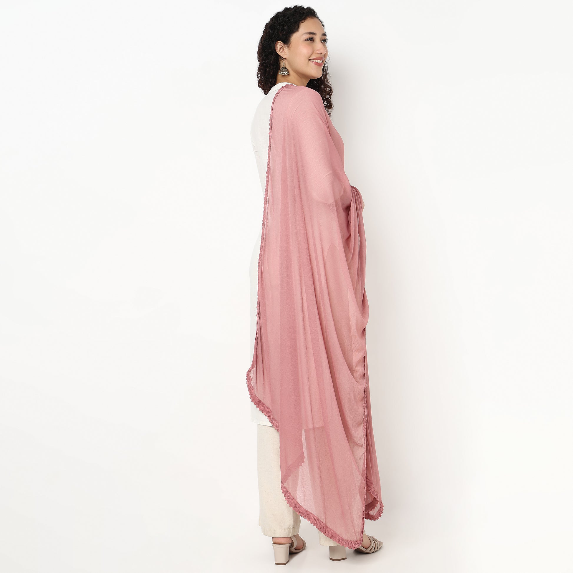 4 Side Lace Chiffon Dupatta