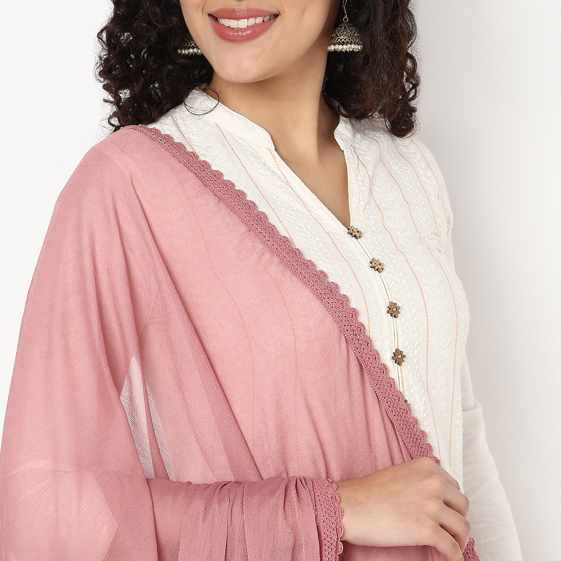 4 Side Lace Chiffon Dupatta