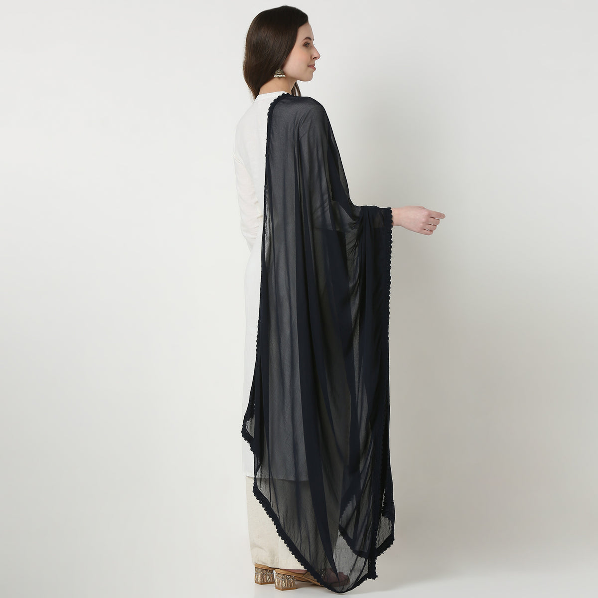 4 Side Lace Chiffon Dupatta