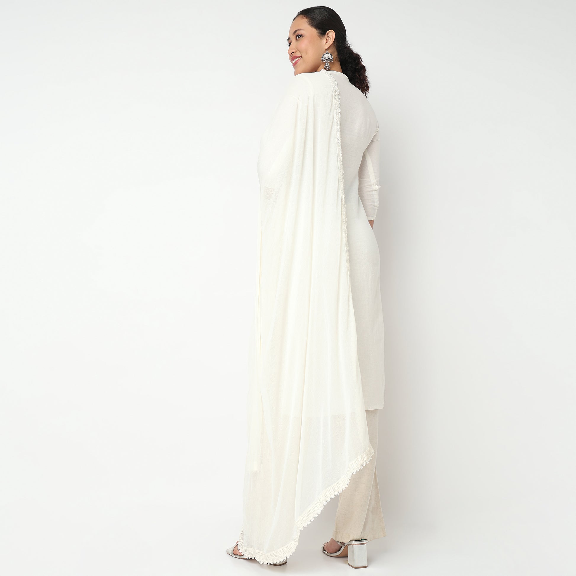 4 Side Lace Chiffon Dupatta