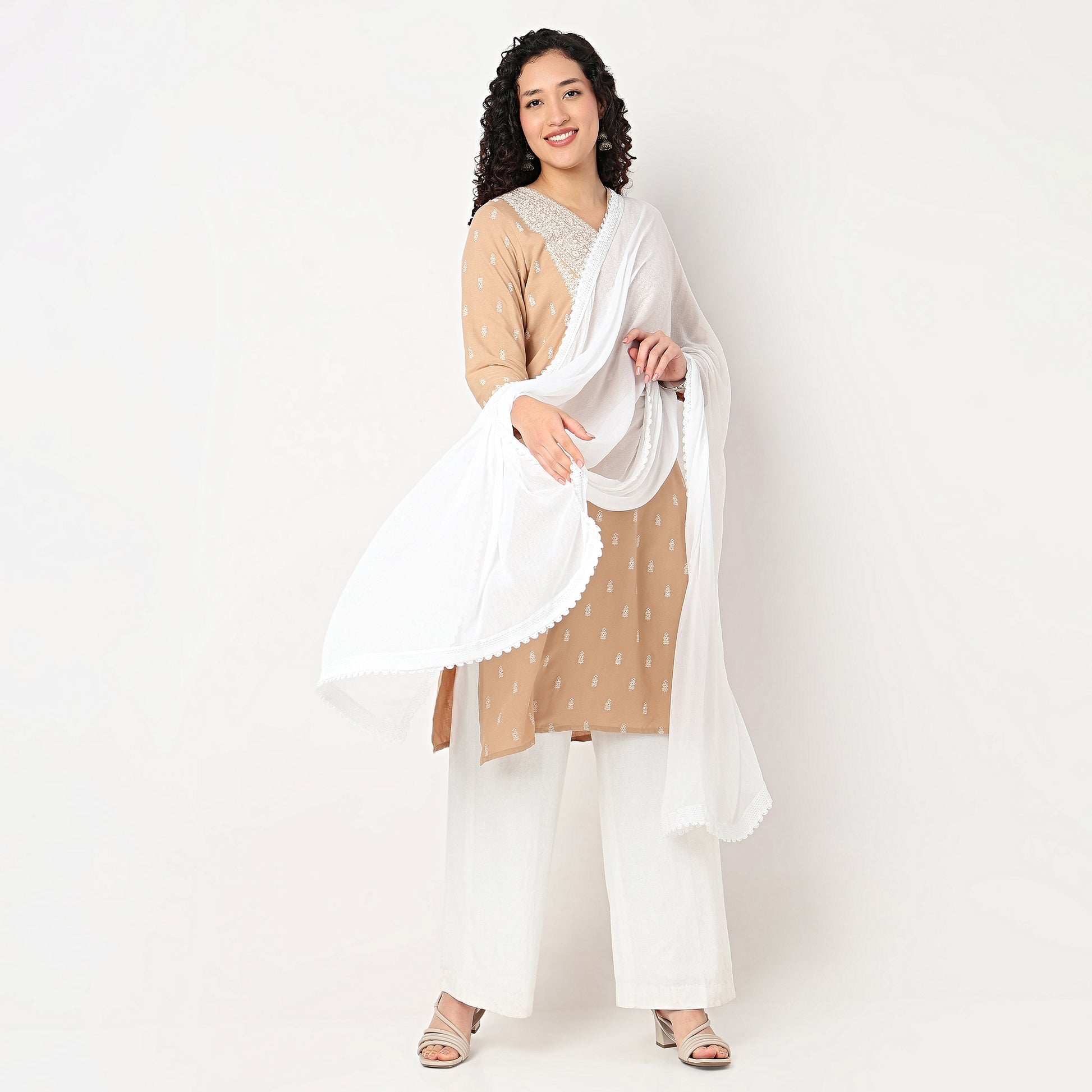 4 Side Lace Chiffon Dupatta