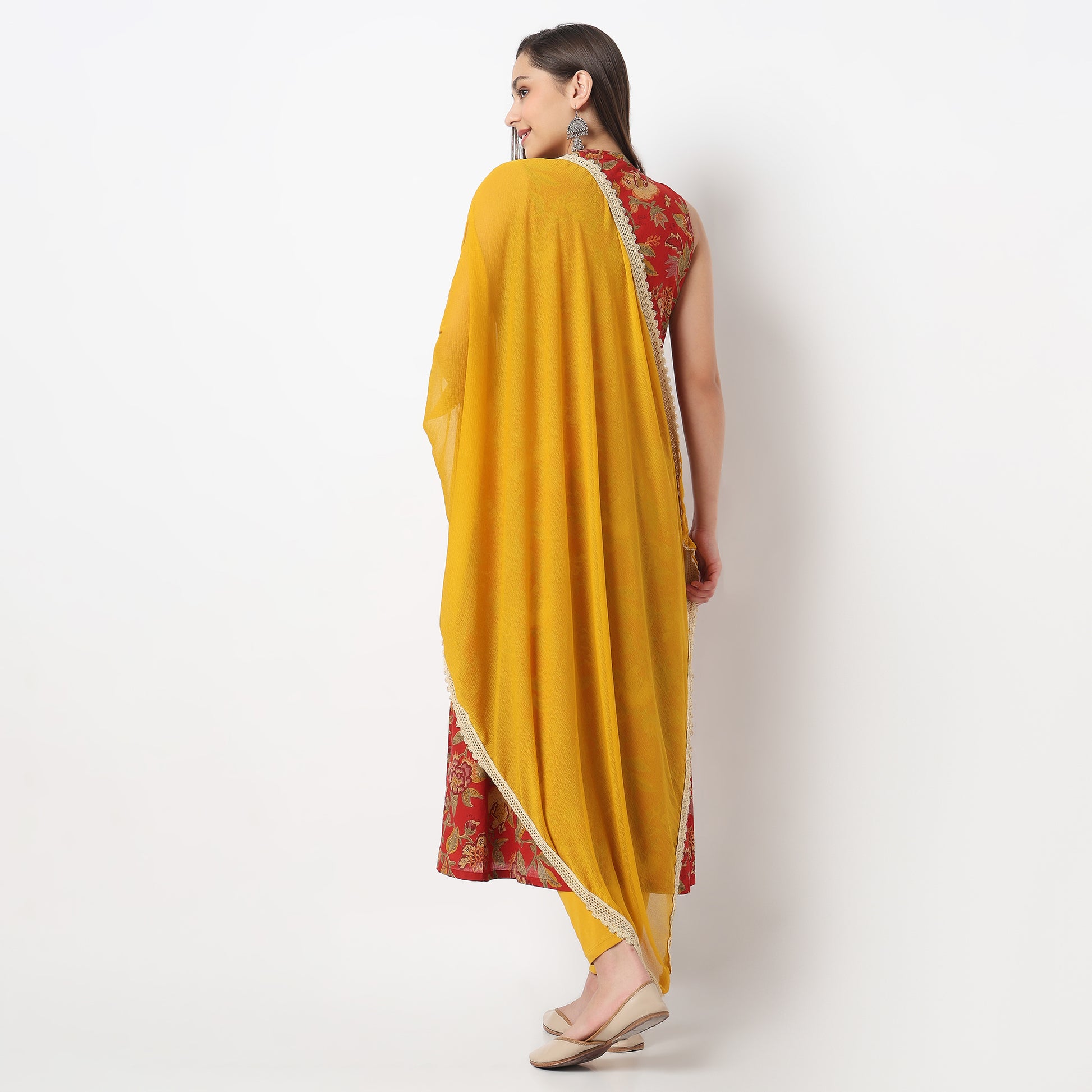 4 Side Lace Chiffon Dupatta