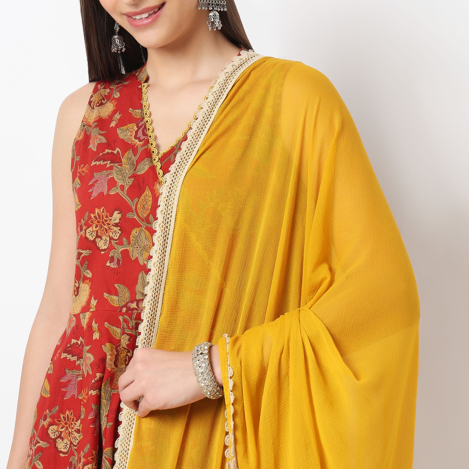 4 Side Lace Chiffon Dupatta