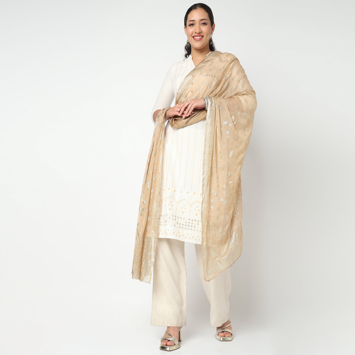 Foil Printed Chiffon Dupatta