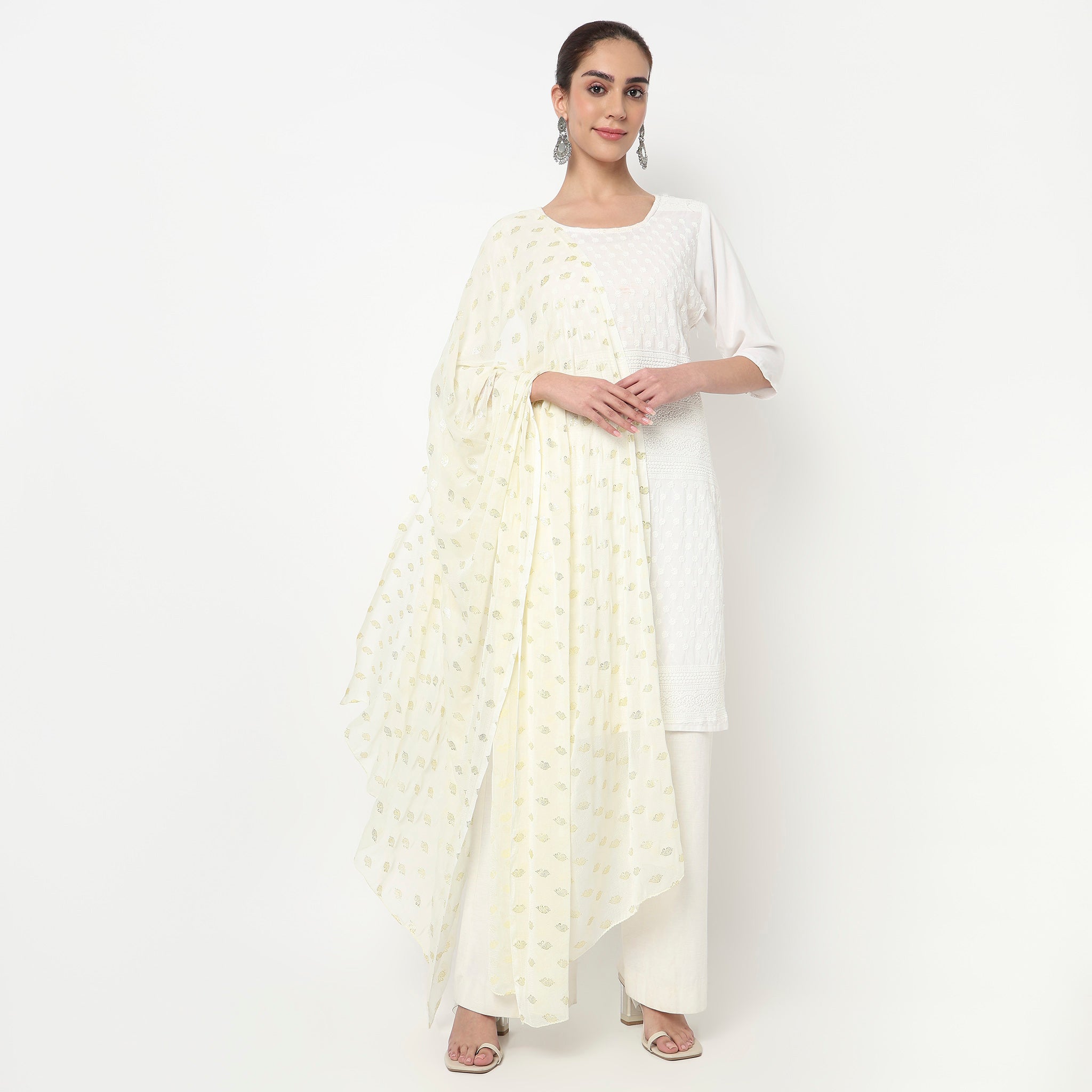 Foil Printed Chiffon Dupatta