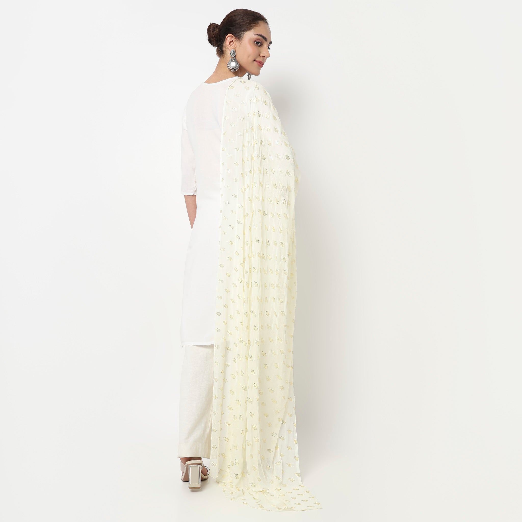 Foil Printed Chiffon Dupatta