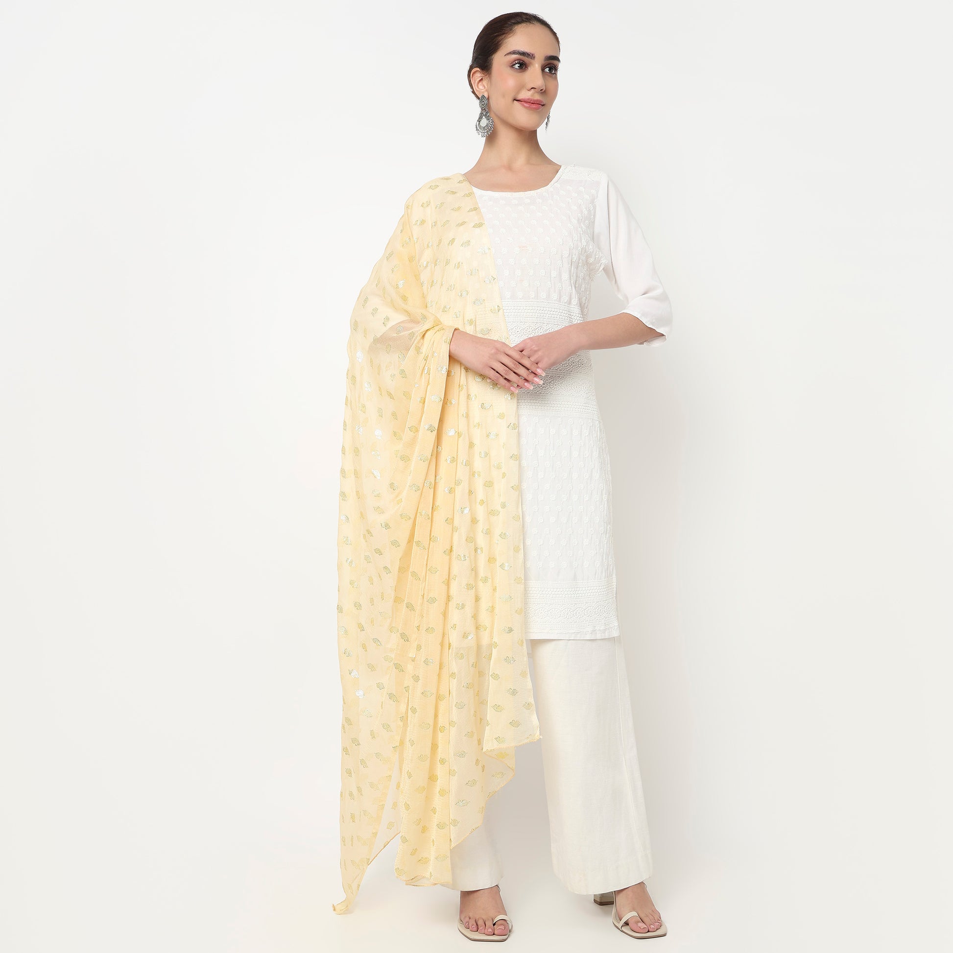 Foil Printed Chiffon Dupatta