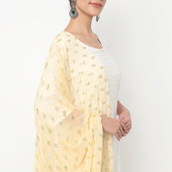 Foil Printed Chiffon Dupatta
