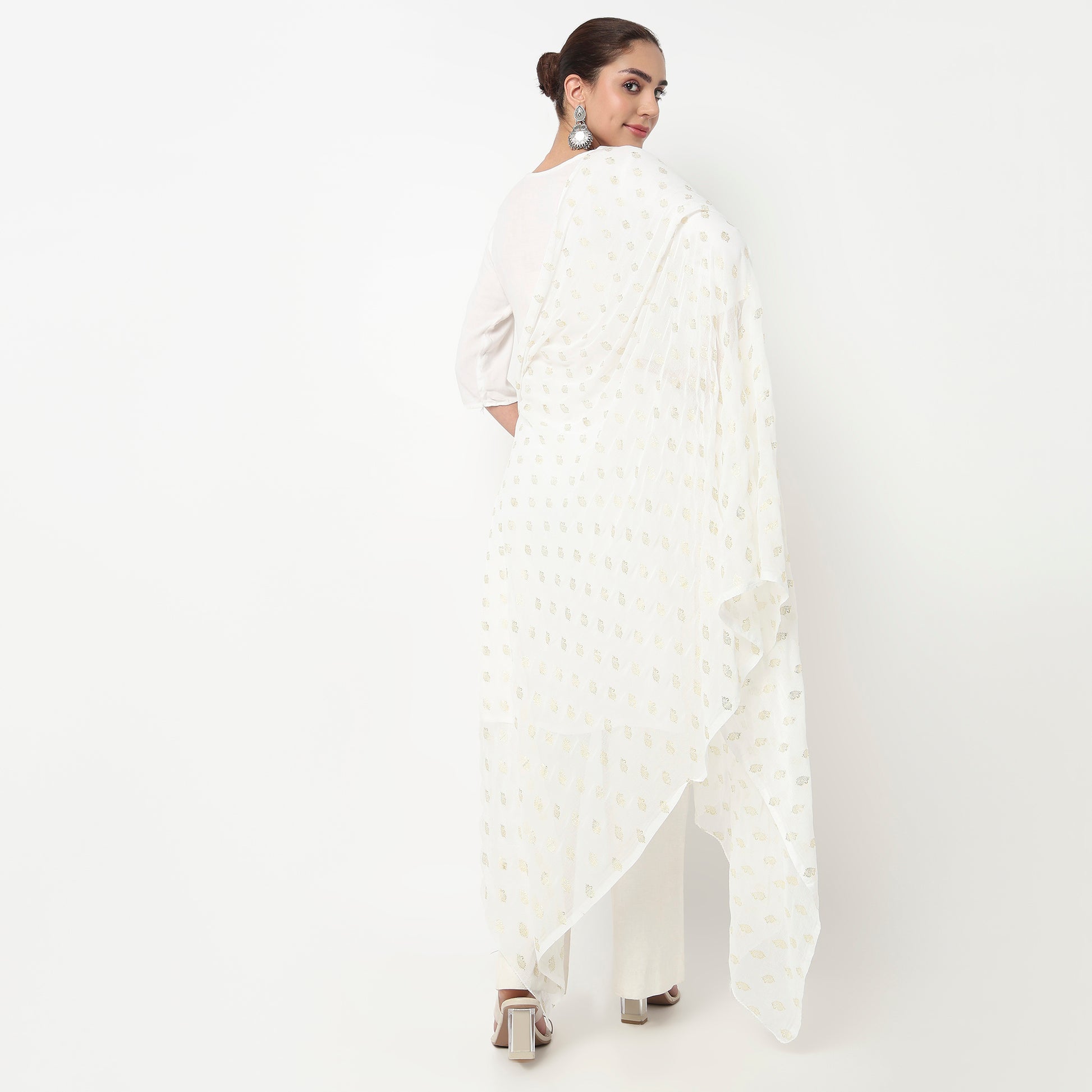 Foil Printed Chiffon Dupatta