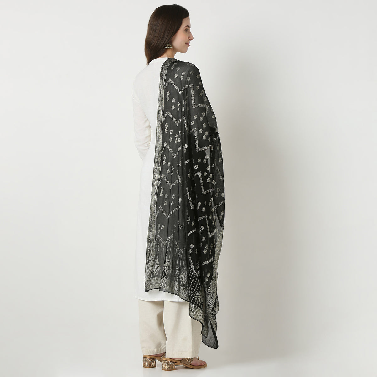 Foil Printed Chiffon Dupatta