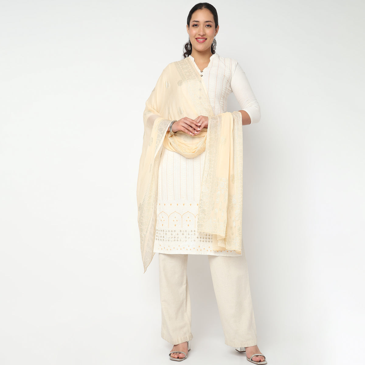 Foil Printed Chiffon Dupatta