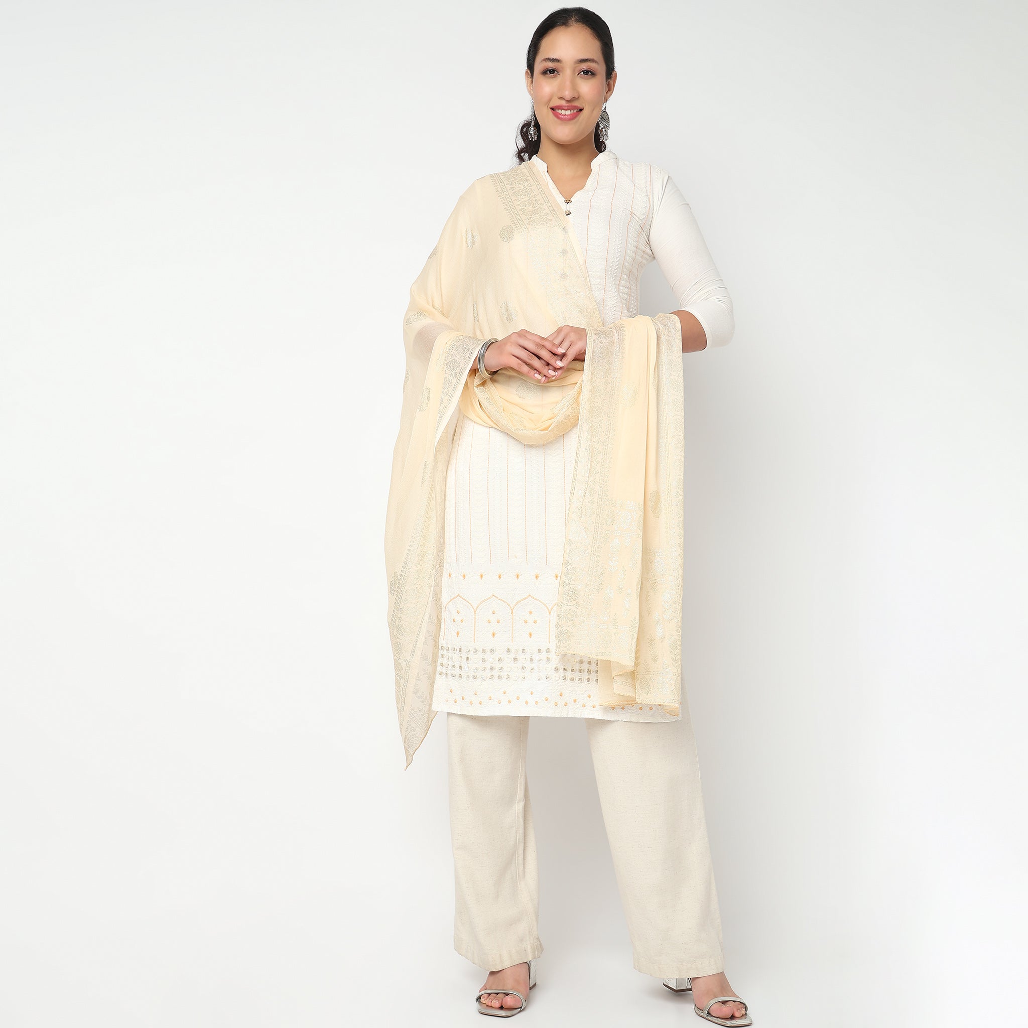 Foil Printed Chiffon Dupatta