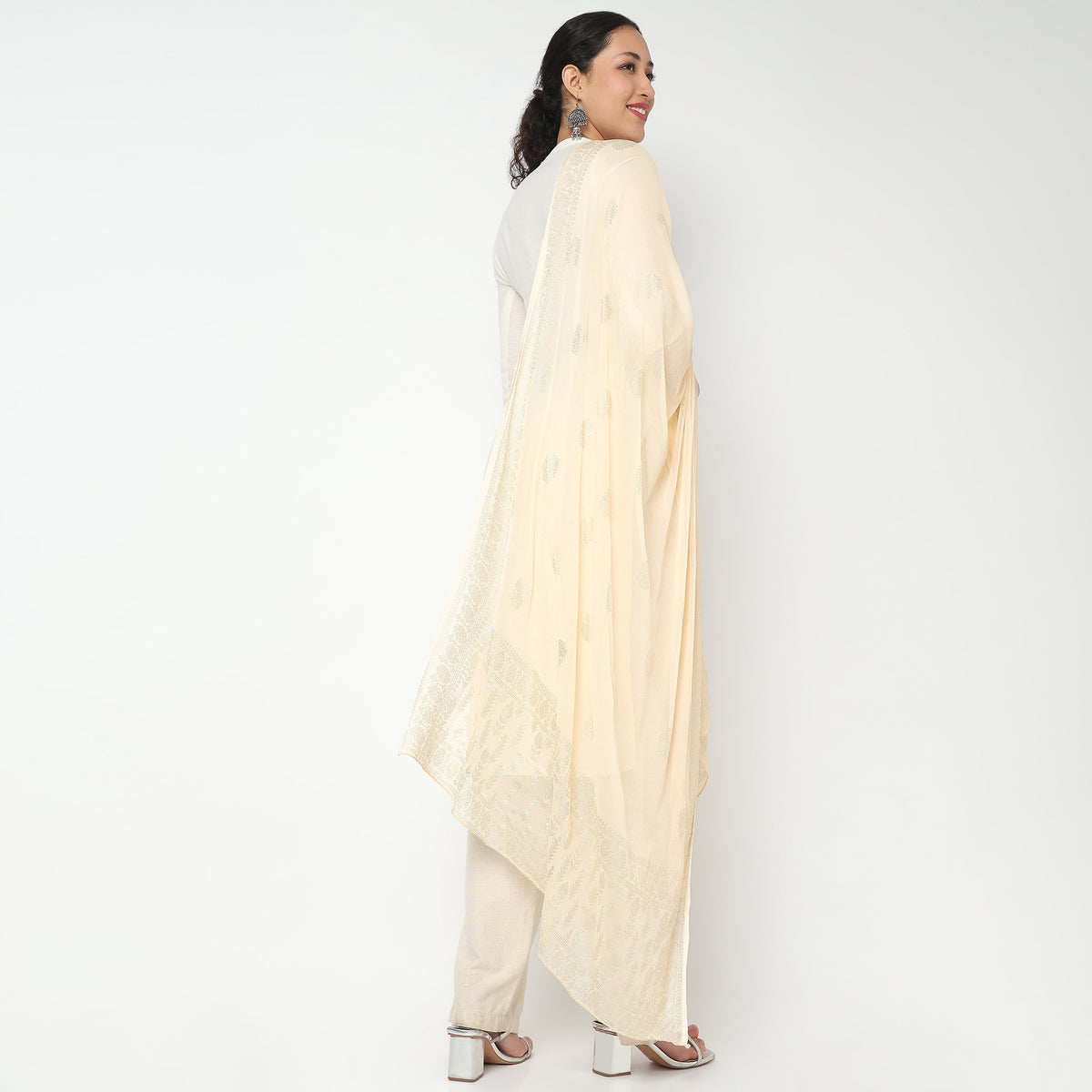 Foil Printed Chiffon Dupatta