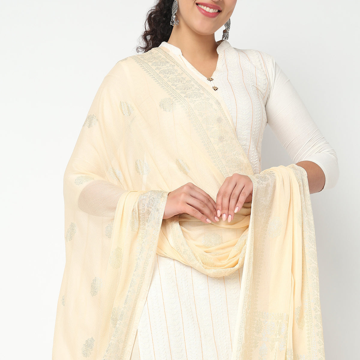 Foil Printed Chiffon Dupatta