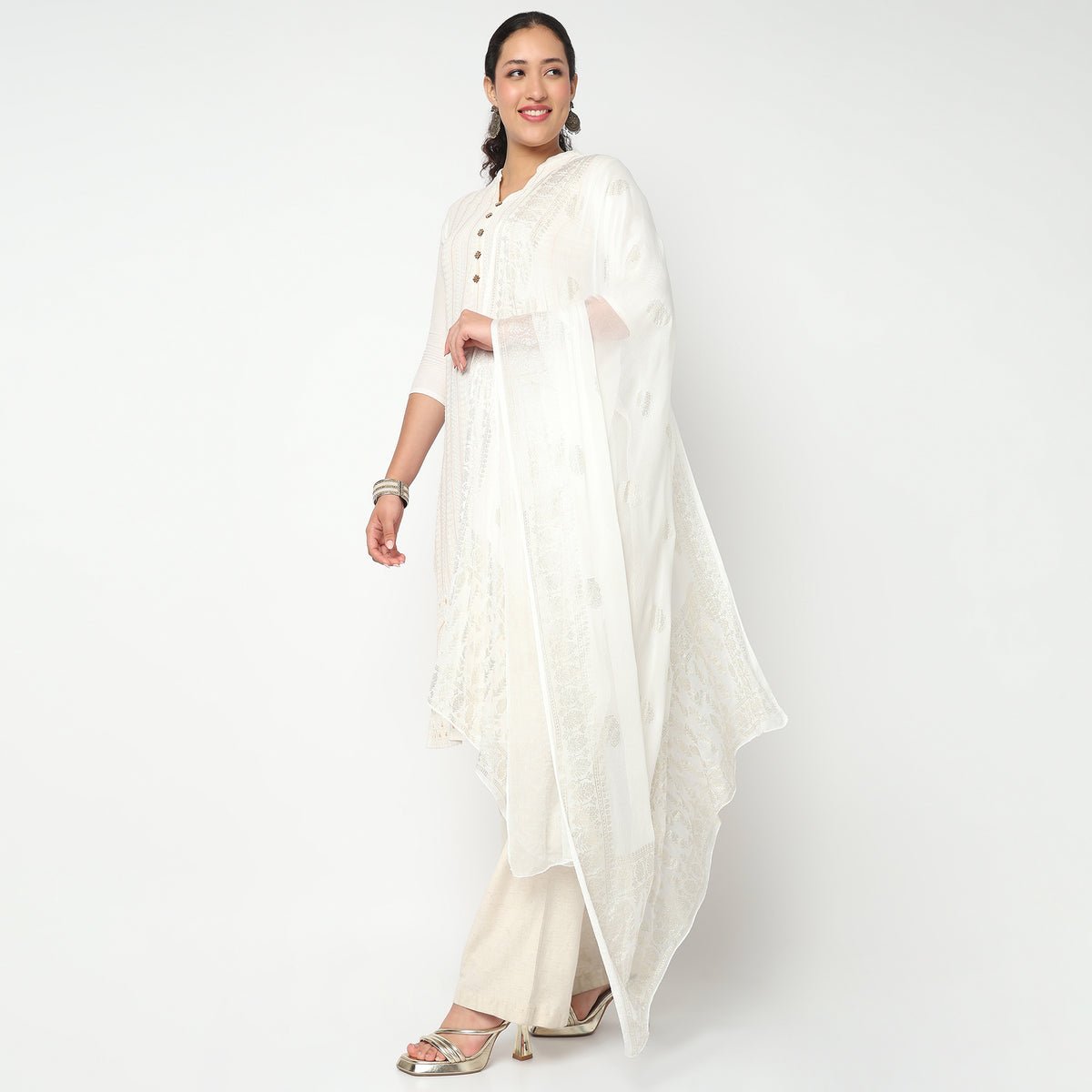 Foil Printed Chiffon Dupatta