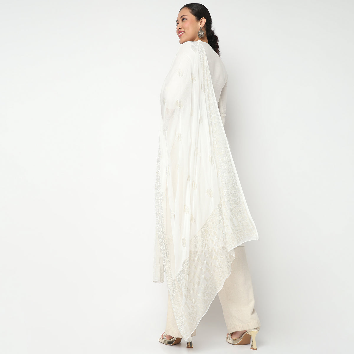 Foil Printed Chiffon Dupatta