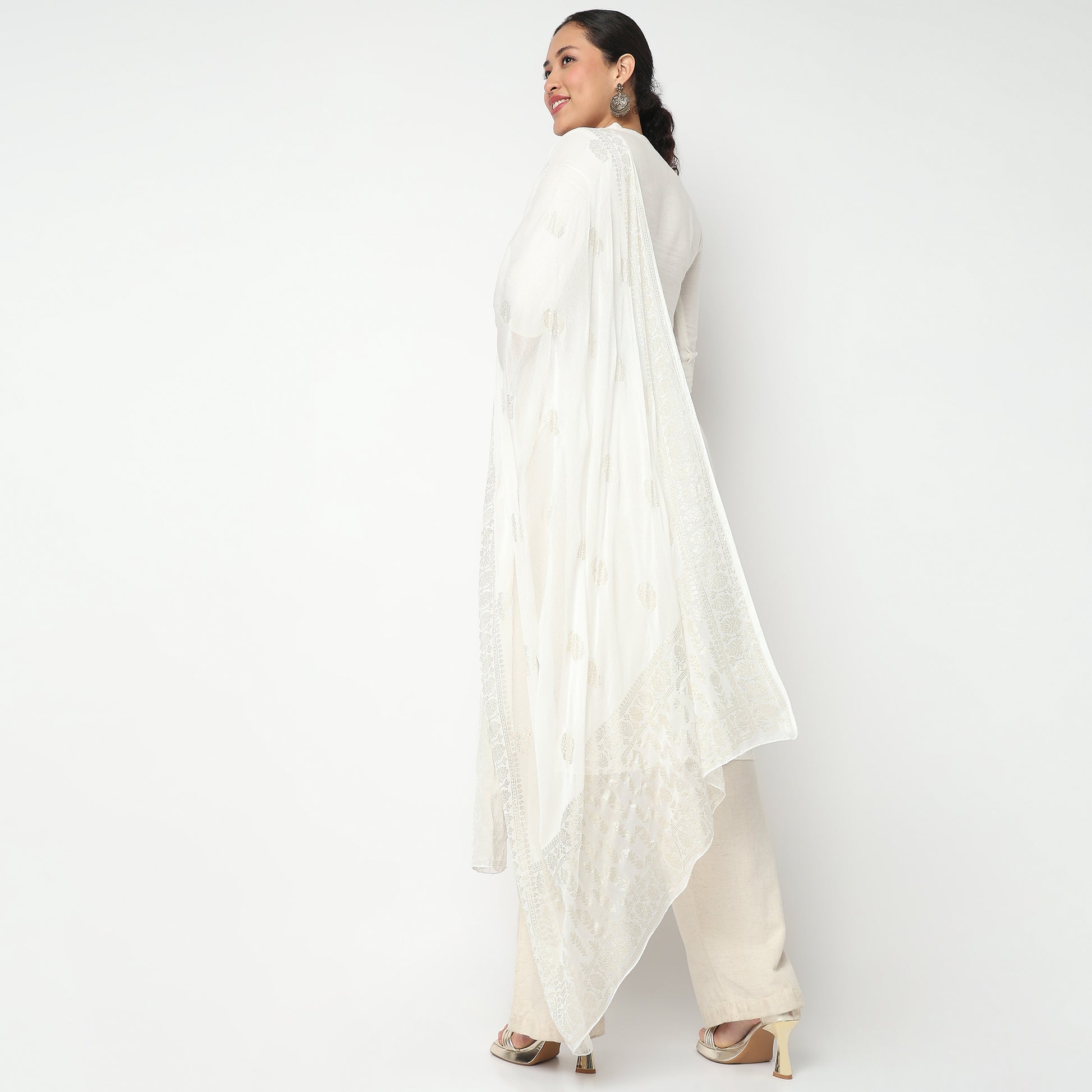 Foil Printed Chiffon Dupatta