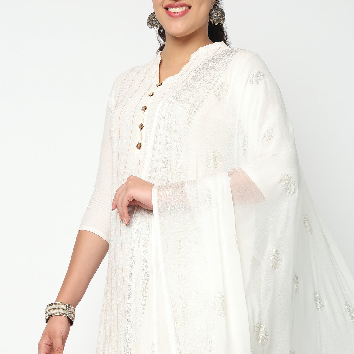 Foil Printed Chiffon Dupatta