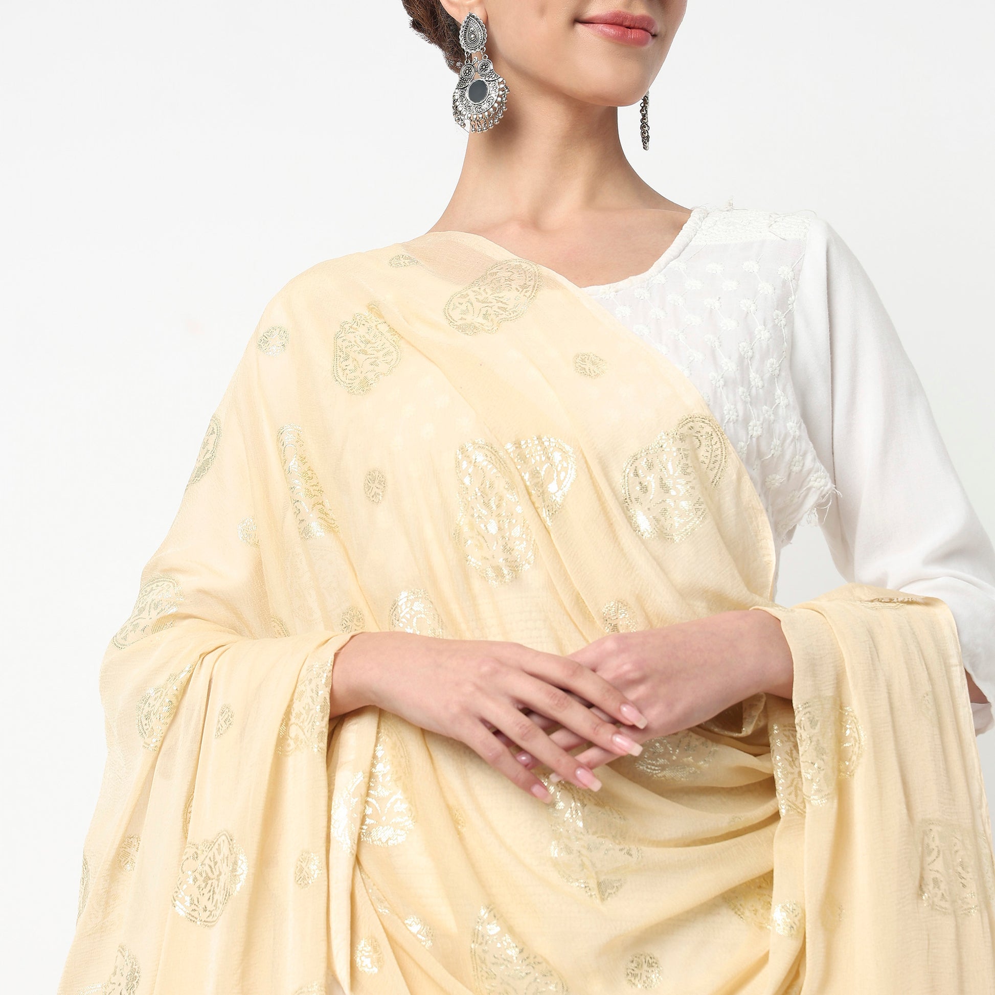 Foil Printed Chiffon Dupatta