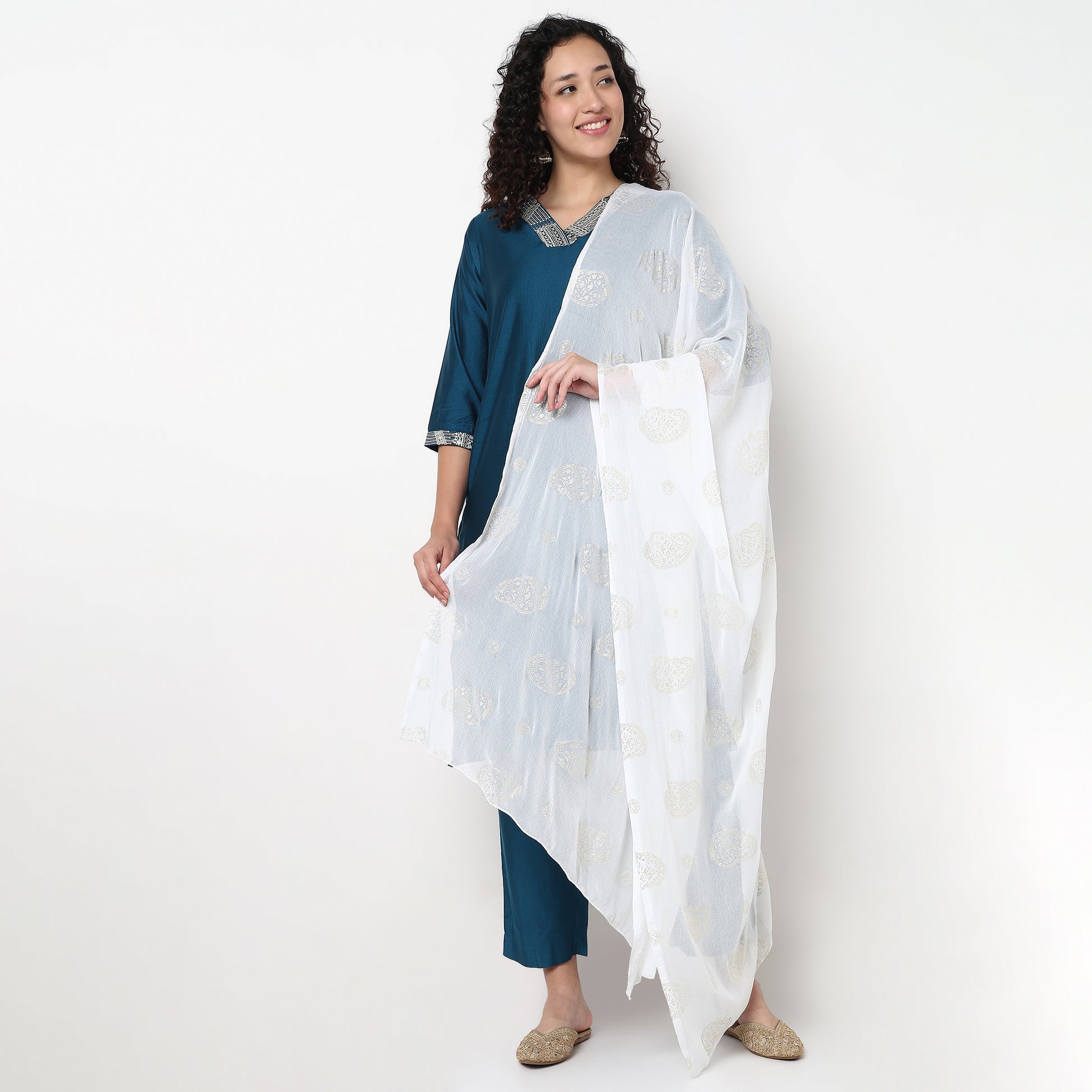 Foil Printed Chiffon Dupatta