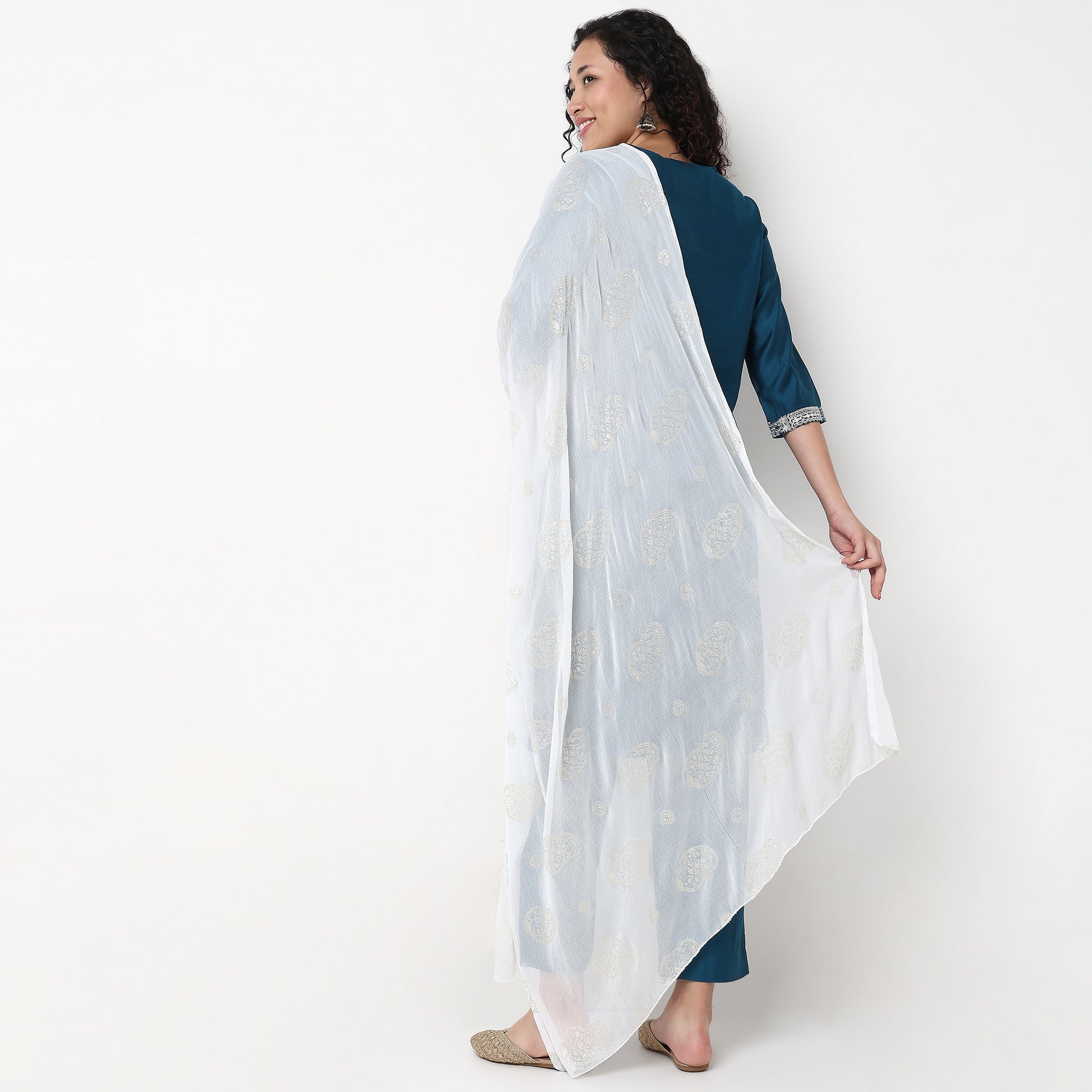 Foil Printed Chiffon Dupatta