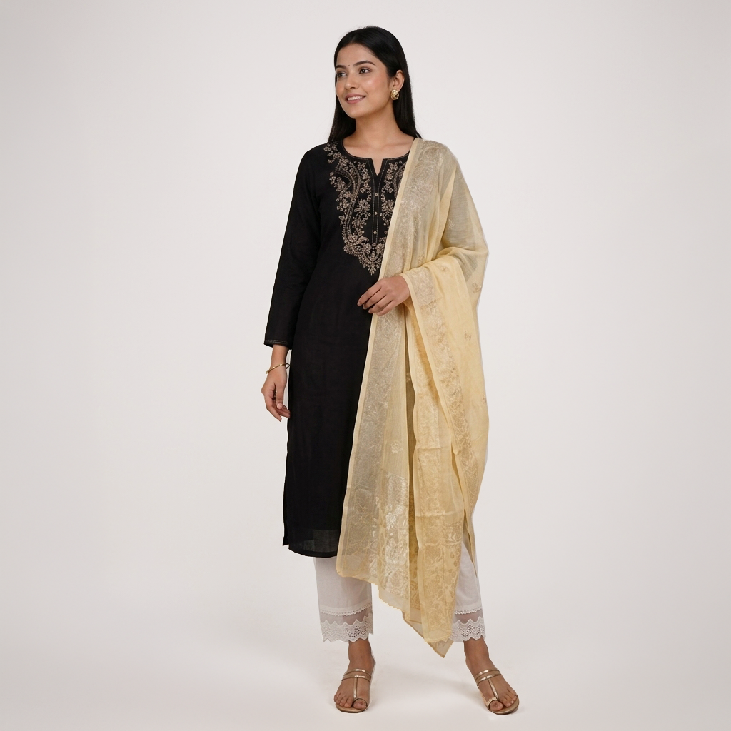 Foil Printed Chiffon Dupatta