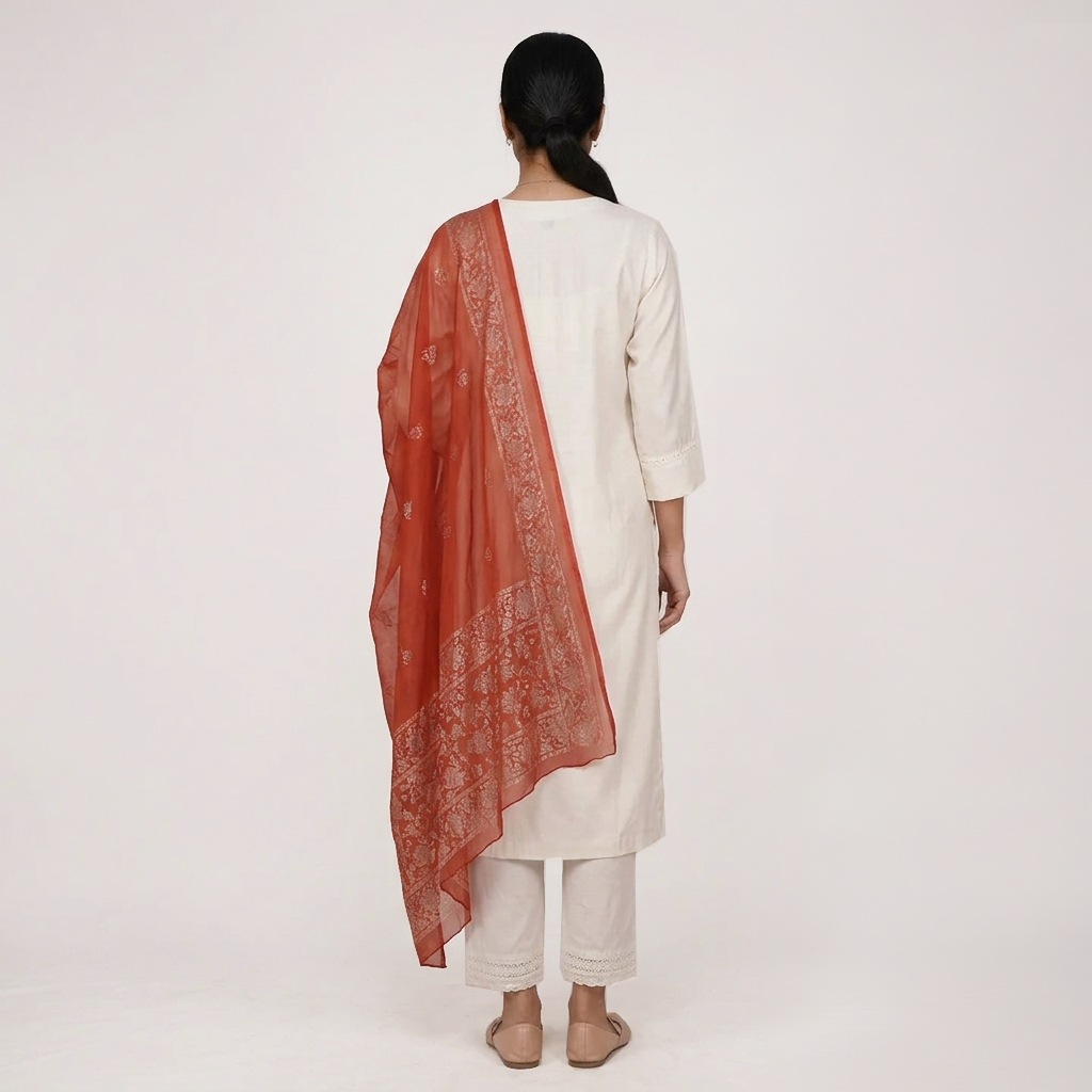 Foil Printed Chiffon Dupatta