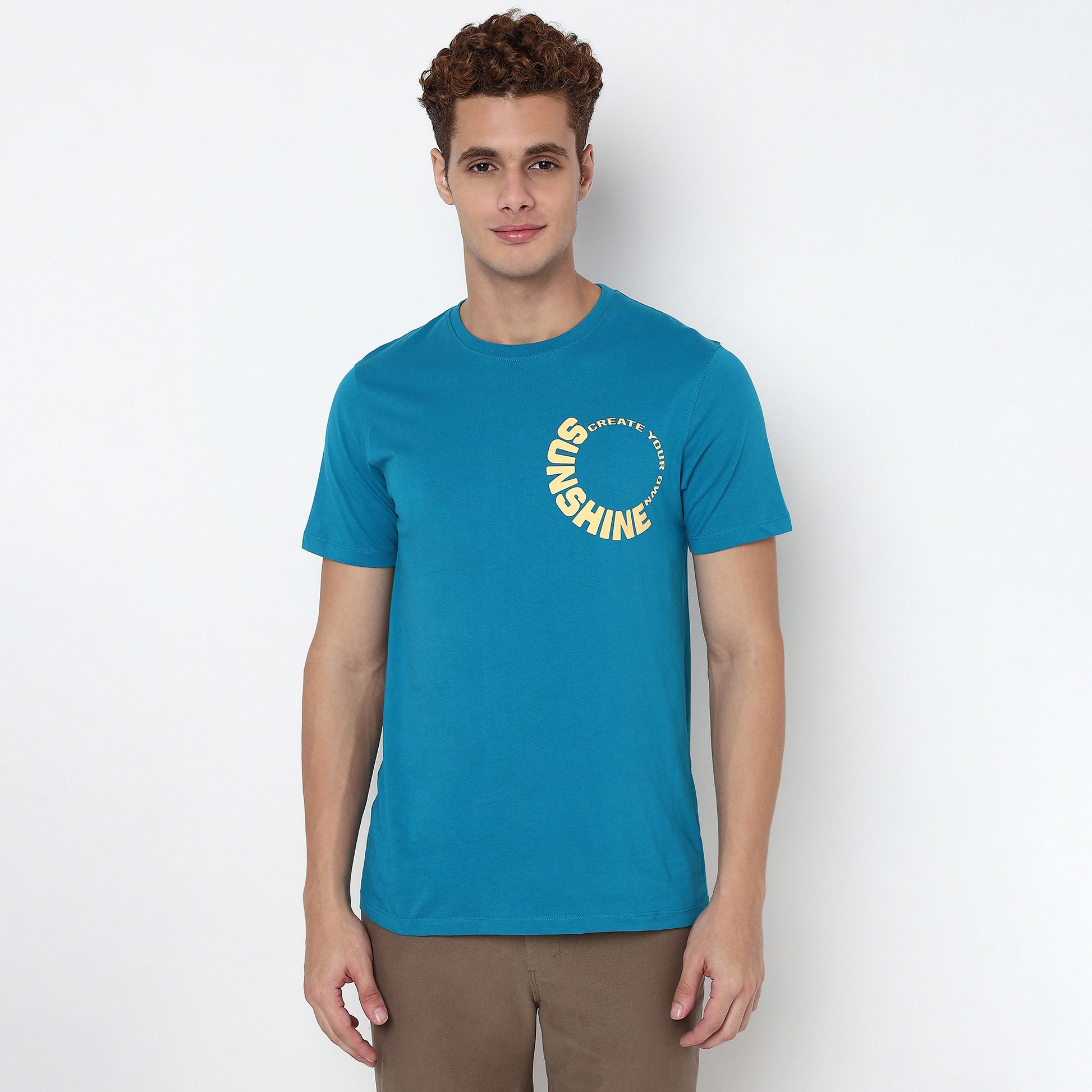 Knitted Graphic Crew Neck T-Shirt