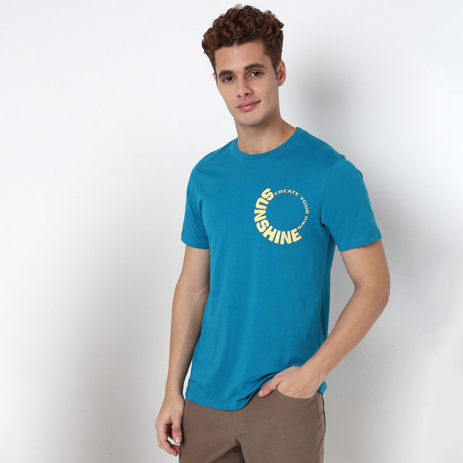 Knitted Graphic Crew Neck T-Shirt
