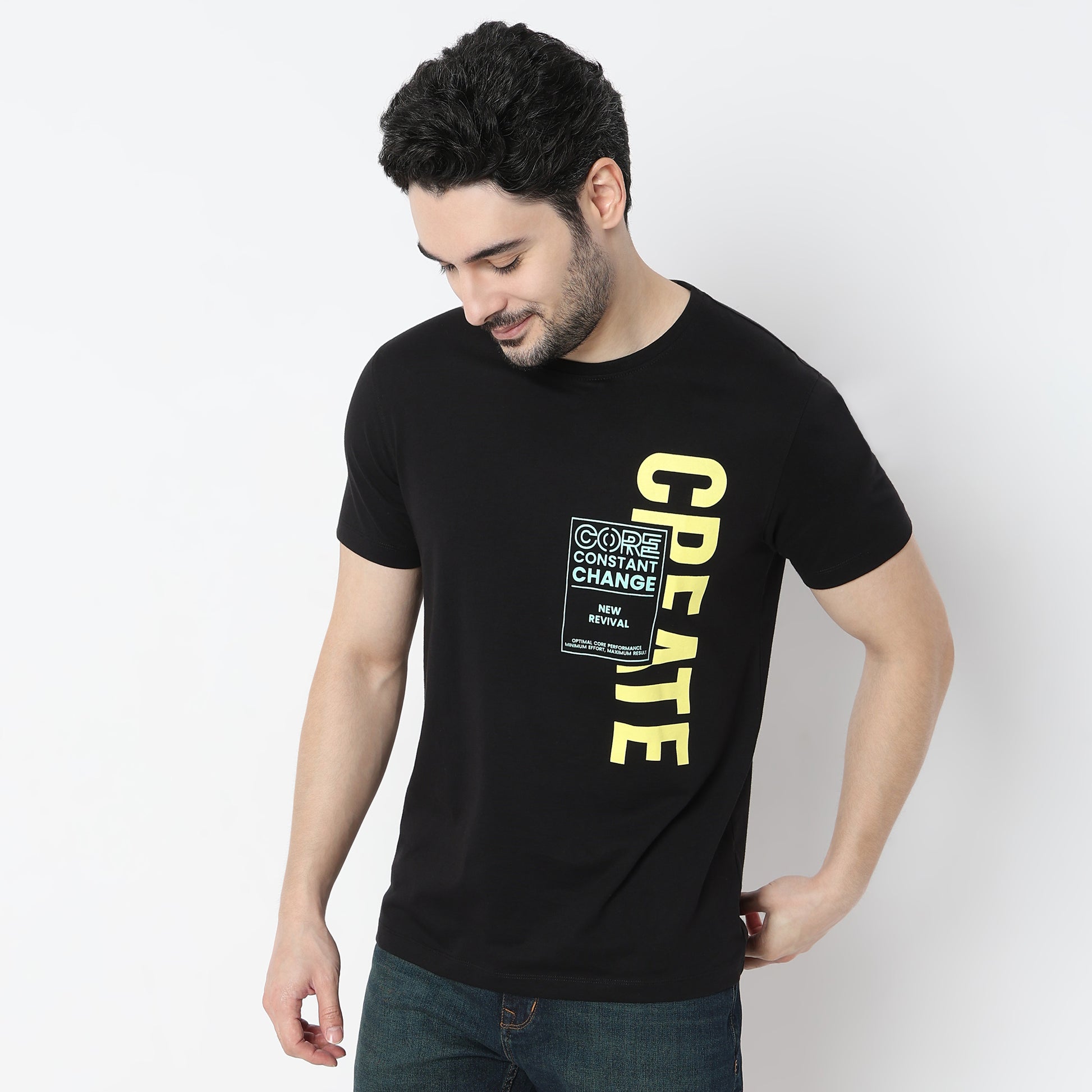 Regular Fit Graphic Crew Neck T-Shirt